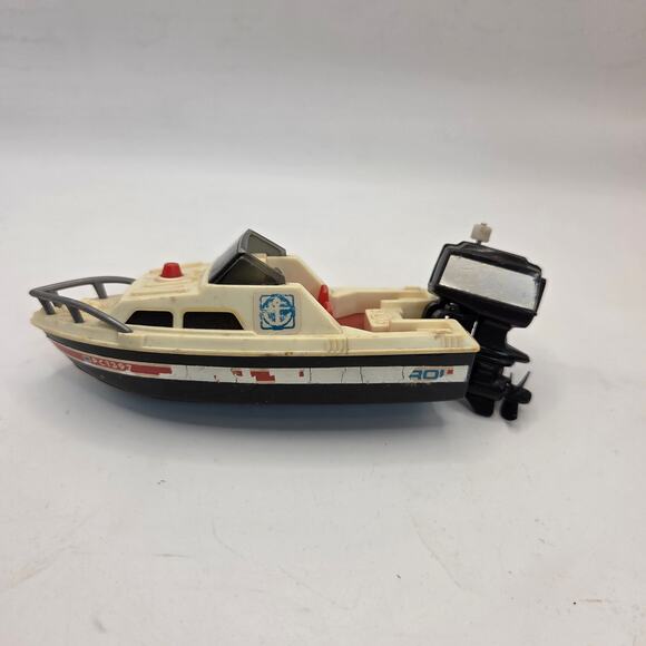 Vintage 1978 TOMY Wind-Up Speed Boat Toy w/ Mercury Motor Taiwan Works - Picture 6 of 11